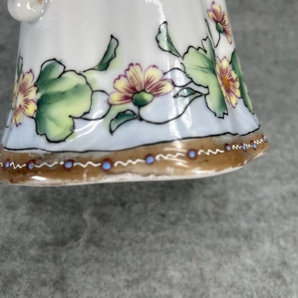 ANTIQ NIPPON Hand Painted Pitcher 7.5" Floral/Raised Beaded Detail 1920s Japan - Picture 12 of 12